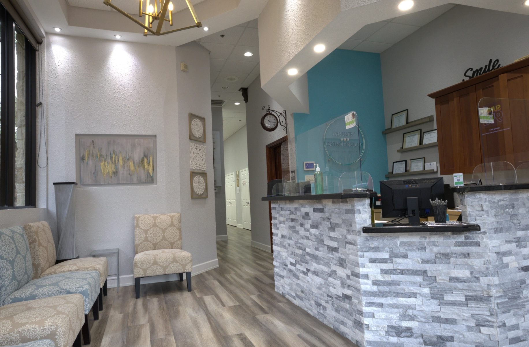 Front Desk Seating Area - The Woodlands Dentistry and Orthodontics - The Woodlands, TX