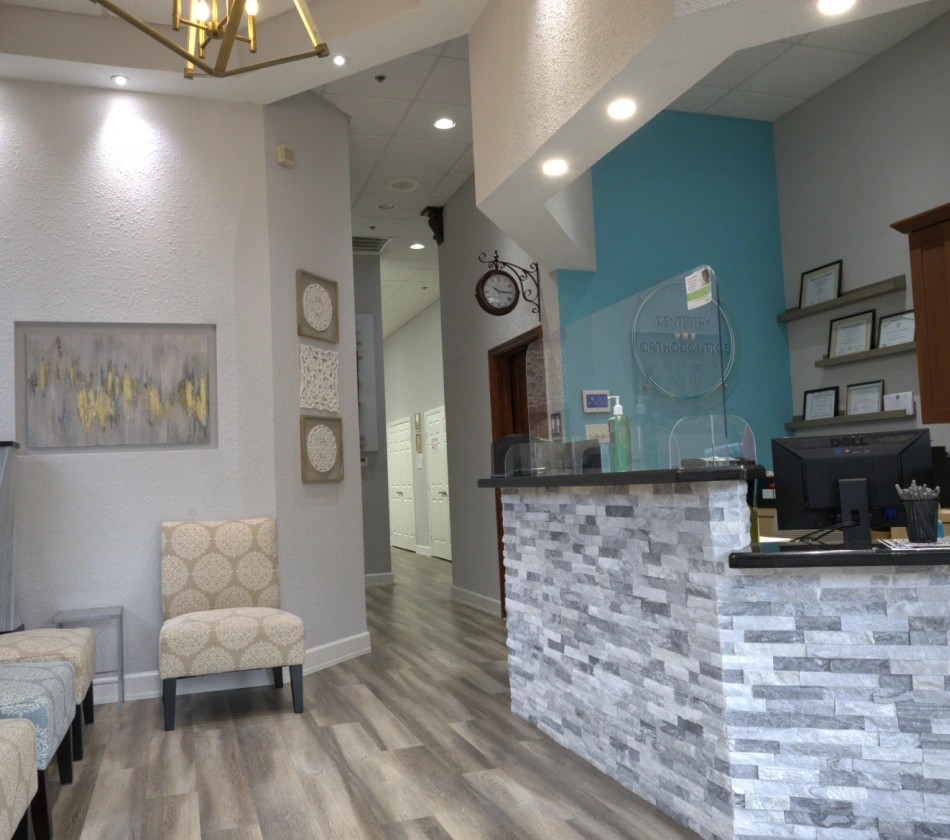 The Woodlands Dentistry and Orthodontics Reception room