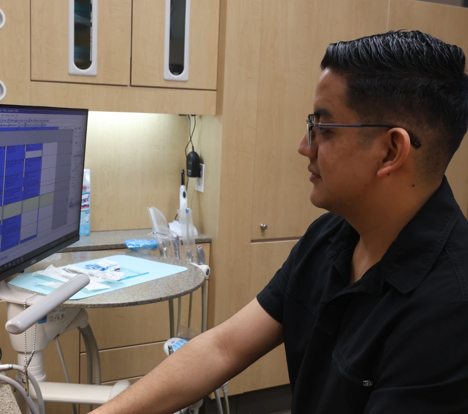 Dr. Jonathan Phan checking diagnosis report